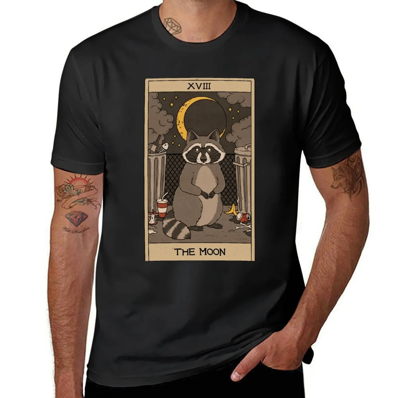 

The Moon - Raccoons Tarot T-Shirt Aesthetic clothing quick-drying kawaii clothes sweat t shirt men