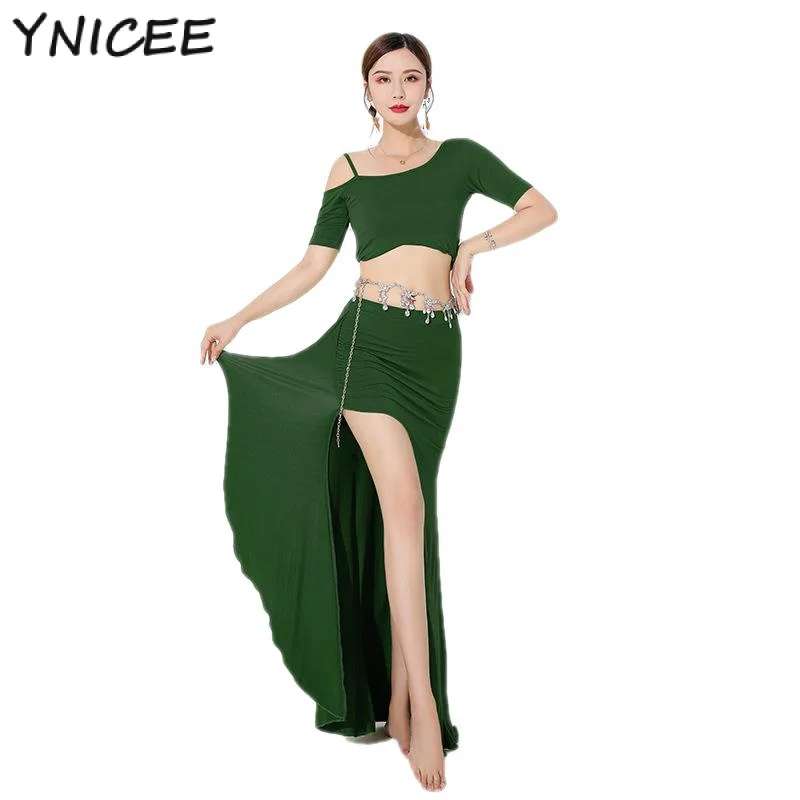 Adult Lady Women Belly Dance Costume Oriental Bellydance Skirt Stage Performance Crop Top Skirt Practice Clothes Set 