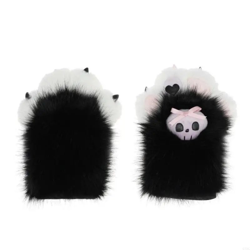 Q39C Cosplay Animal Paws Handschuhe Plüschklauenhandschuhe für Girl Boy Adult Cosplay Party,