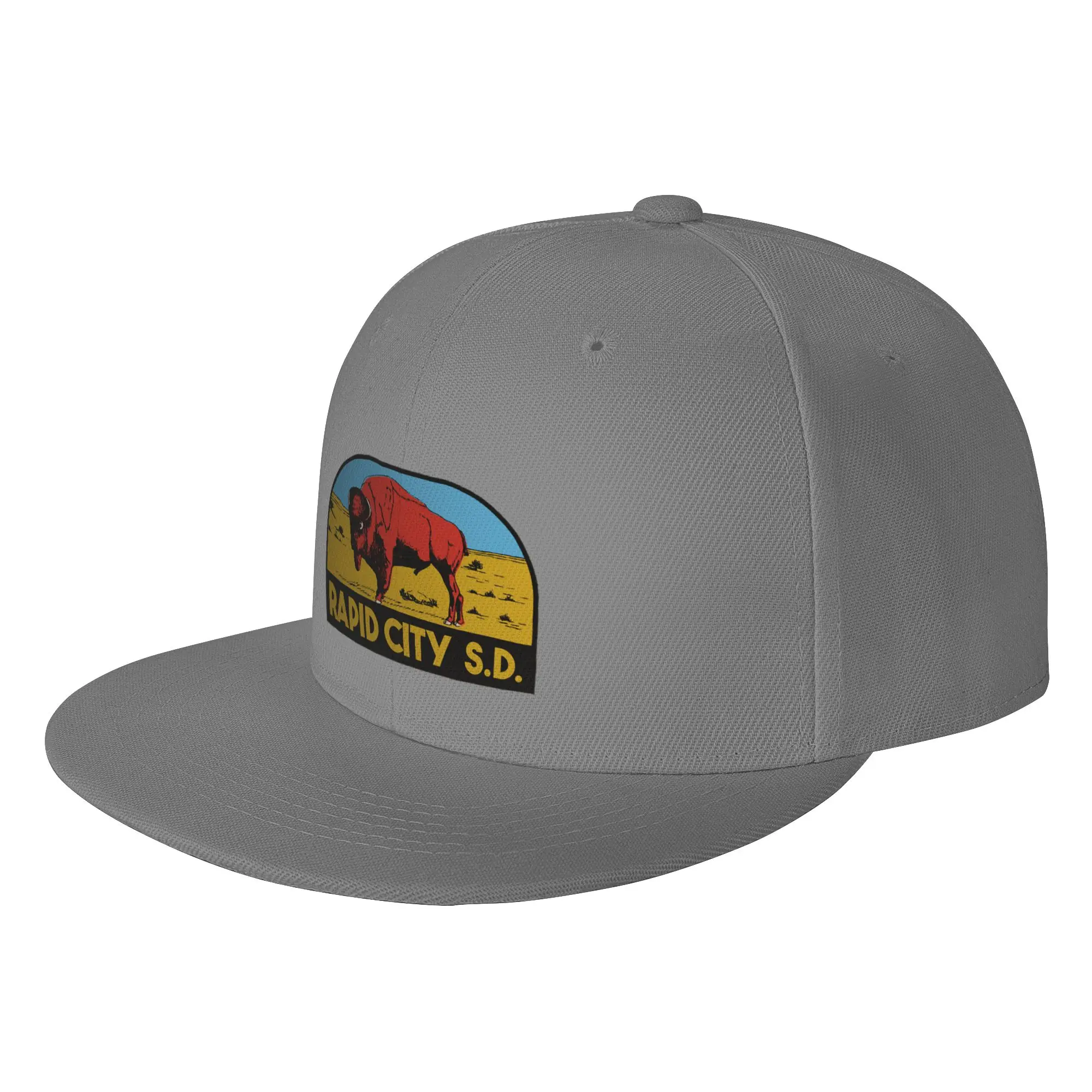 Fashion Rapid City South Dakota Vintage Style Decal Flat Brim Sun Hat  Light Vintage Summer Woman Cap
