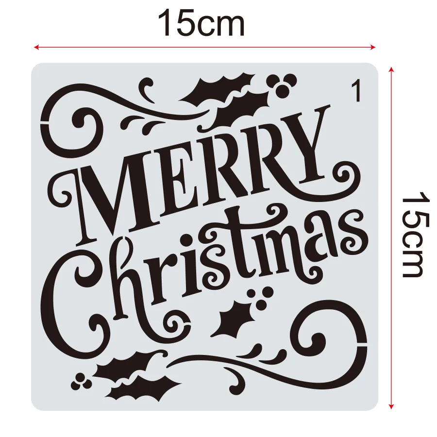 Imagem -05 - Christmas Santa Claus Layering Stencils Pintura de Parede Scrapbook Coloring Embossing Album Modelo Decorativo Faça Você Mesmo 15cm 16 Pcs Conjunto