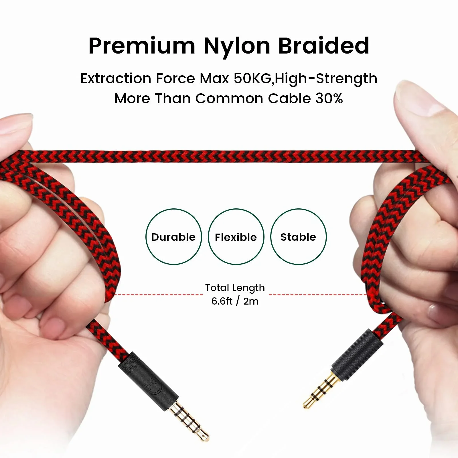 

Replacement With Mute Volume Control Clip 2.0M Braided Audio cable Suitable for Logitech G433 G233 G Pro X Gaming Headset