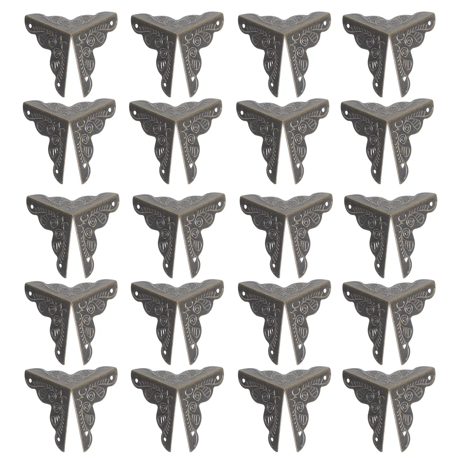 

20pcs Metal Box Corner Guards 25Mm Vintage Edge Protectors For Wood Case Furniture Protection Corner Bumpers Hardware