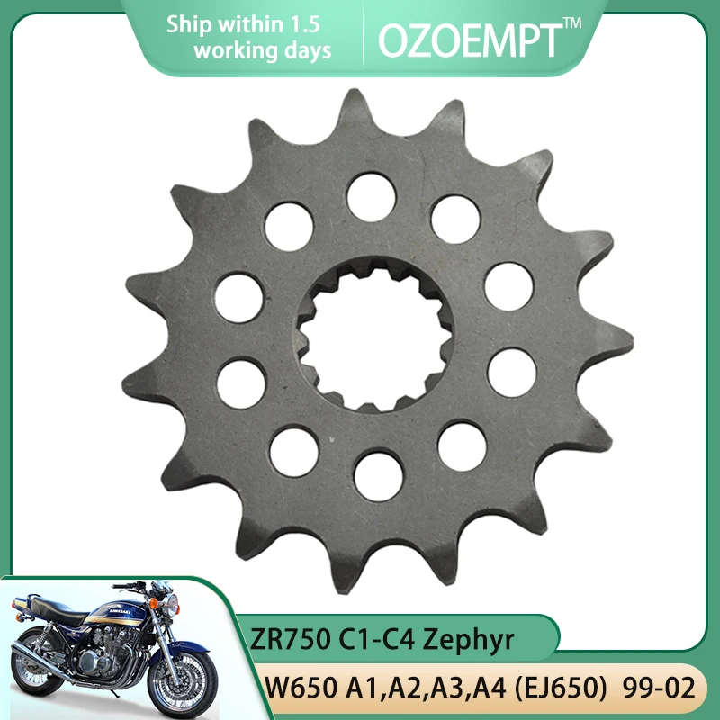 OZOEMPT 525-15T Motorcycle Front Sprocket Apply to W650 A1,A2,A3,A4 (EJ650)   C3,C4,C5,C6F (EJ650)  ZR750 C1-C4 Zephyr  91-94