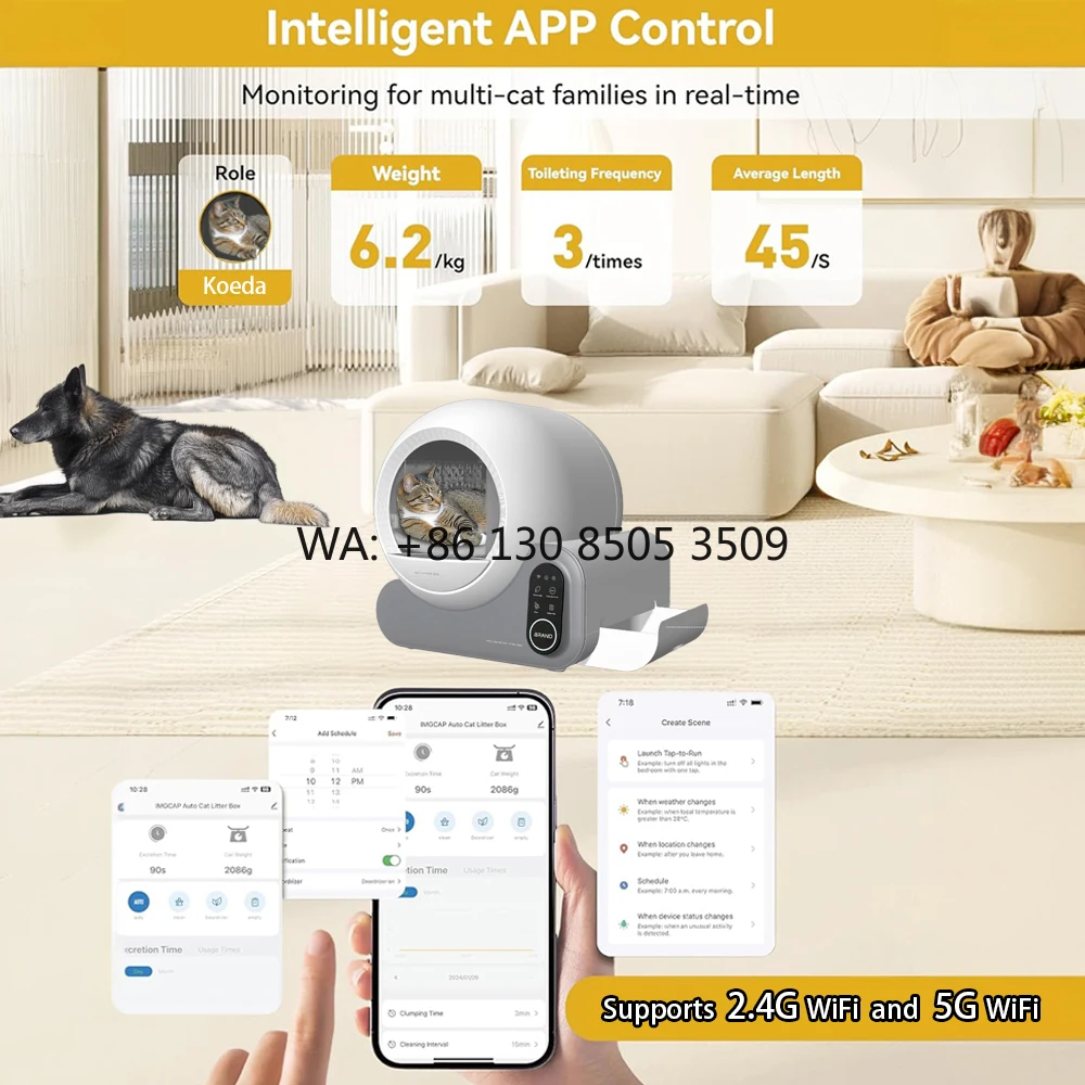 

Smart Automatic Self-Cleaning Plastic Cat LitterBox APP Control Eco-Friendly Deodorizing Large Capacity Easy Clean