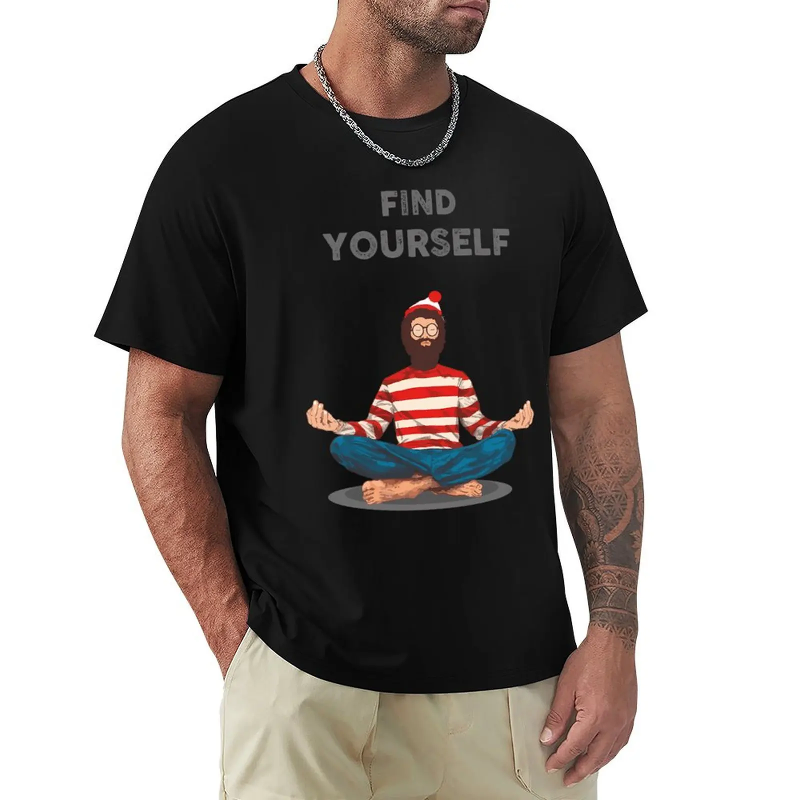 Find Yourself T-Shirt Casual Loose Short Sleeve Tee for Men