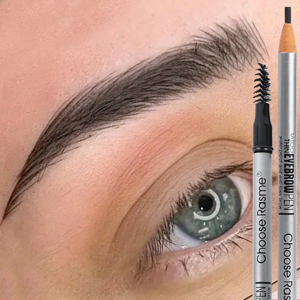 Crayon à sourcils non taché avec brosse, noyau dur longue durée, ligne de côtes, stylo à sourcils, imperméable, rehausseur de sourcils, maquillage colorant