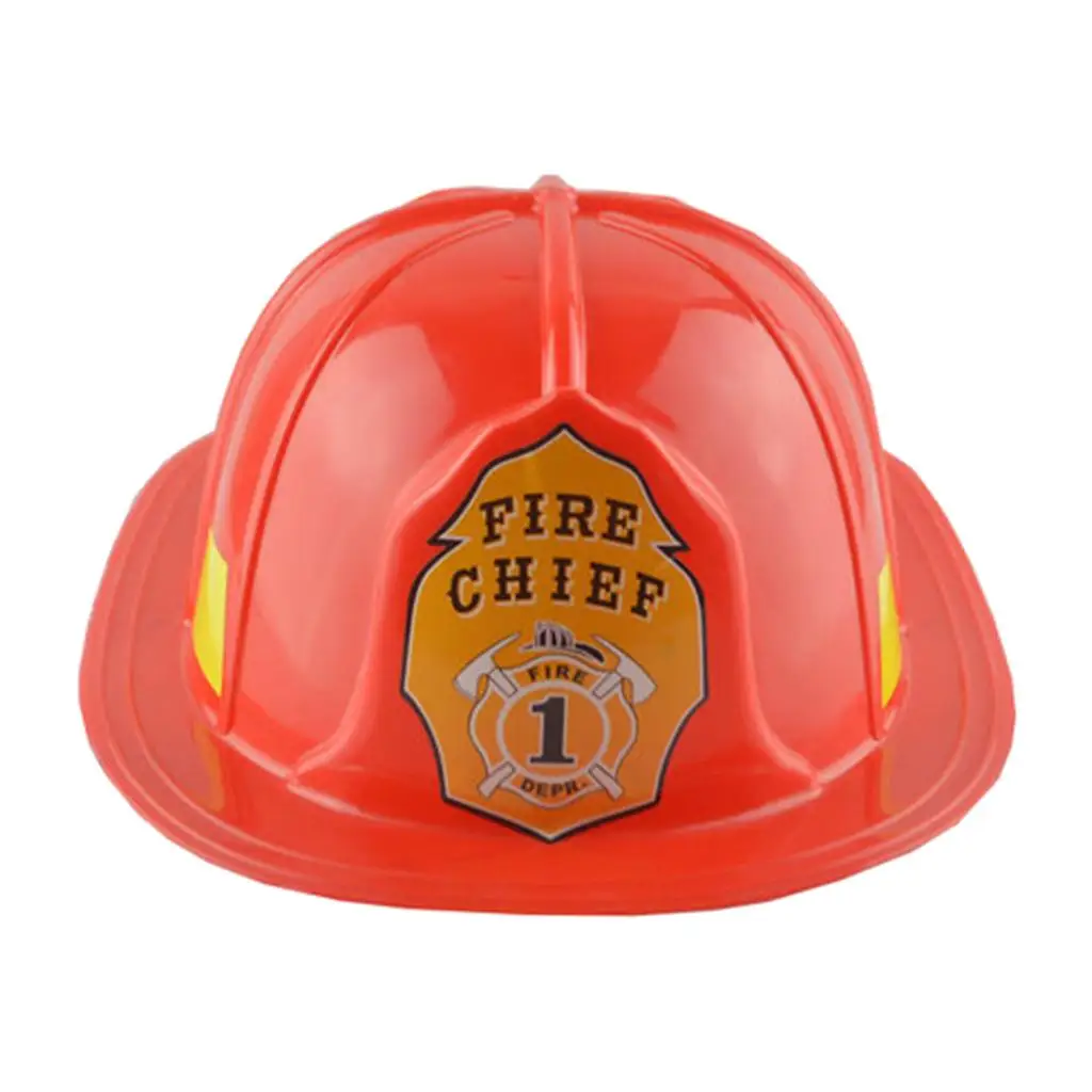 Fire Fighter Fancy Dress Up Costume Emergency Fireman Helmet Hat Boy Girl Child