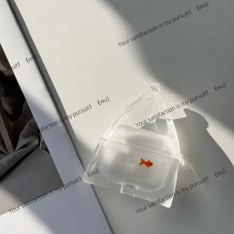 شفافة السائل سيليكون لطيف الأسماك مكافحة قطرة سماعة لاسلكية تعمل بالبلوتوث حقيبة سماعة الاذن ل Airpods برو 2/Pro/4/3 موضة حقيبة سماعة الاذن