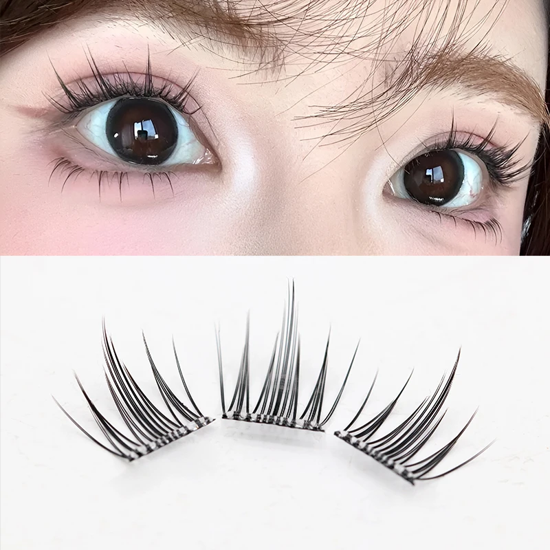 60個のグルーフリー自己接着式高ボリュームナチュラルセクショナルクラスターつけまつげ、絶妙なシングルクラスター