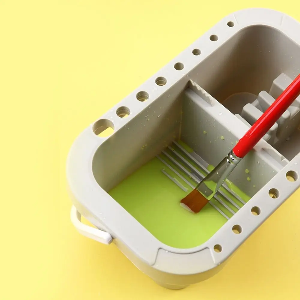 Painting Portable Paint Palette Artists Storage Box with Paint Pallet 16 Holes Paint Brush Holder with Lid Paint Brush Cleaner