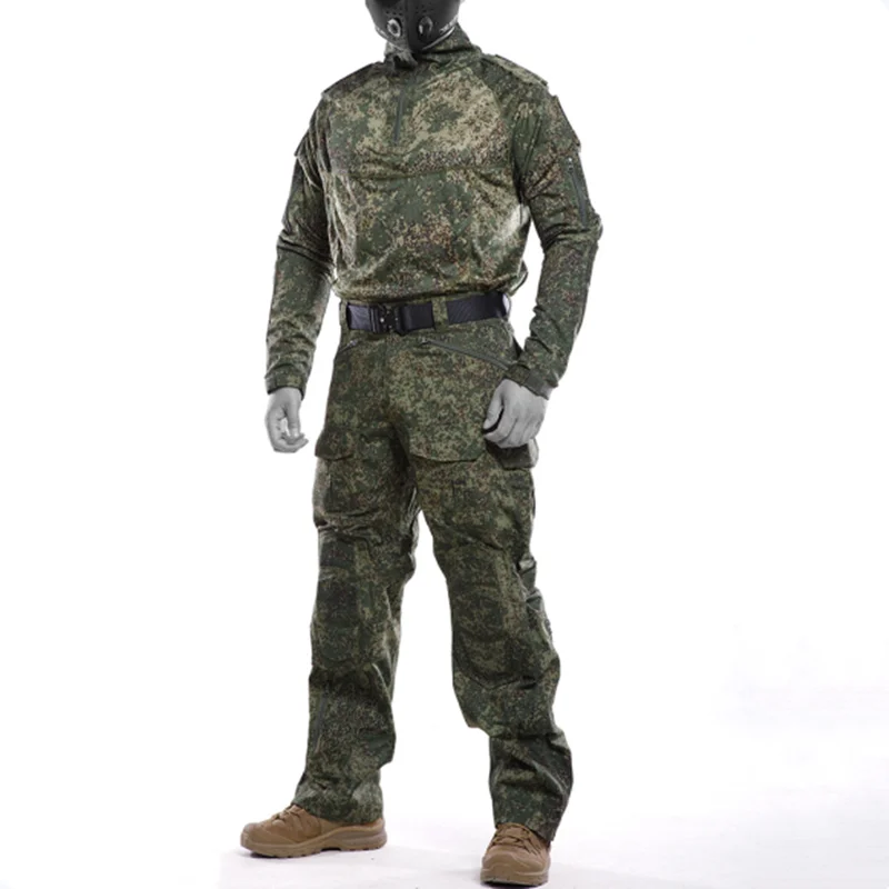 Russian Camouflage Suit Men\'s G3 Frogman Combat Training Jacket G4 Tactical Trousers Outdoor Camping Hunting Military Fan Sets