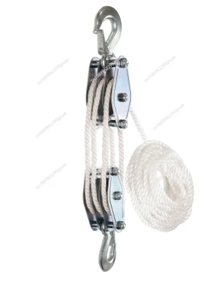 Galvanized Rope Labor-Saving Pulley Block Load 250KG Mini Hand Chain Hoist Micro Manual Lifting Small Crane