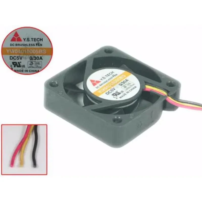 

Y.S TECH YW04010005BS DC 5V 0.30A 40x40x10mm 3-Wire Server Cooling Fan