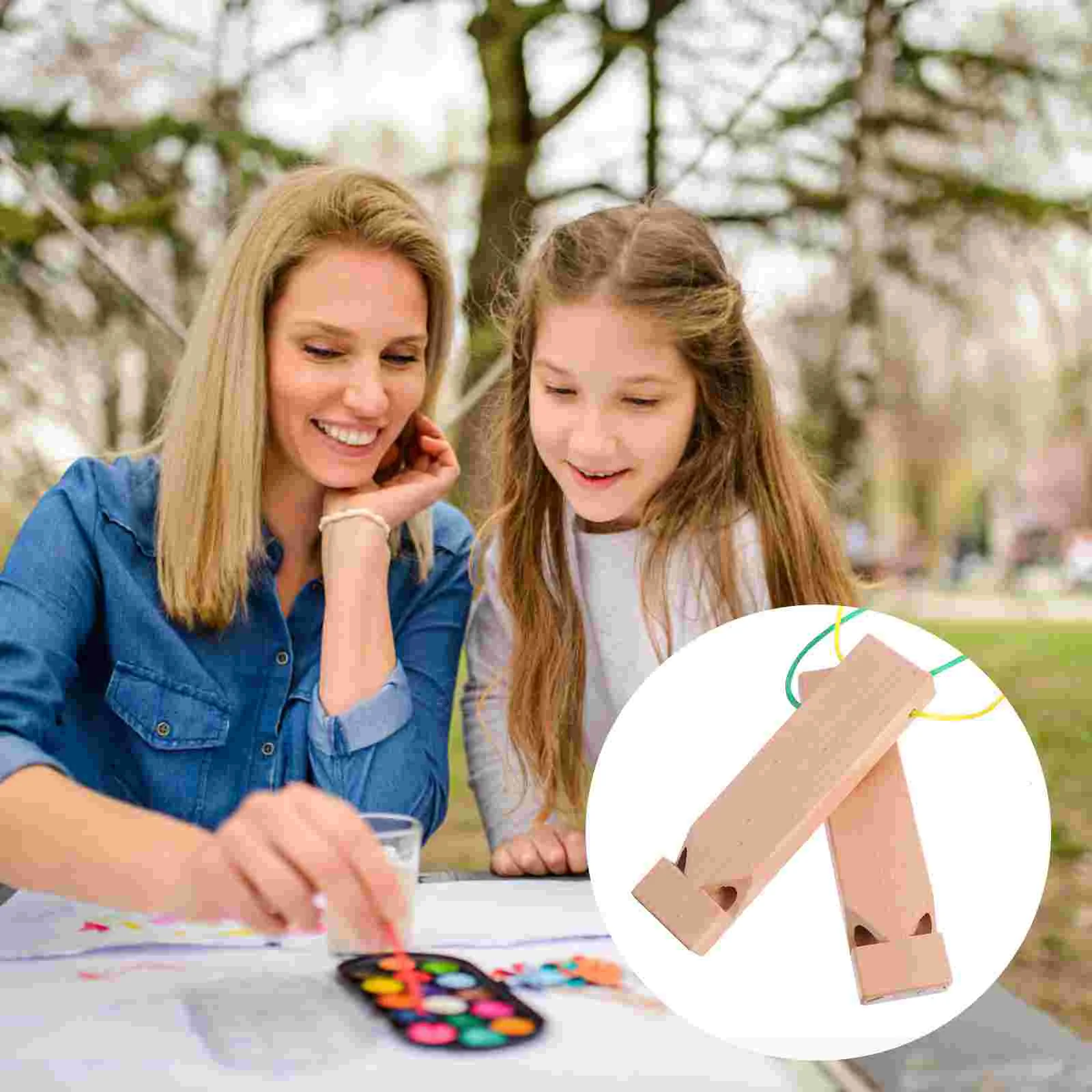 2 Pcs Train Sound Whistle Wooden Musical Baby Graffiti Whistles Children Birch Plaything Creative