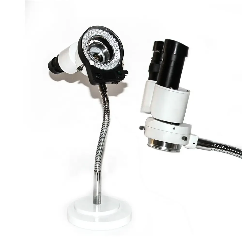 Factory Price Binocular Stereo Microscope LED Ring Light Adjustable Rotating Microscope for Denture
