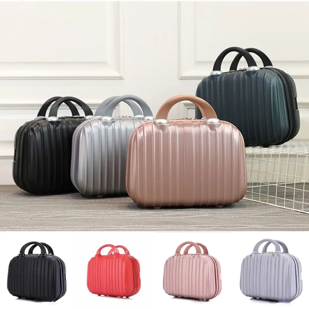 Retro Mini Large Capacity Travel Suitcase Light Hand Luggage Organizer Case Portable Cosmetic Box Small Boarding Case 14 inch