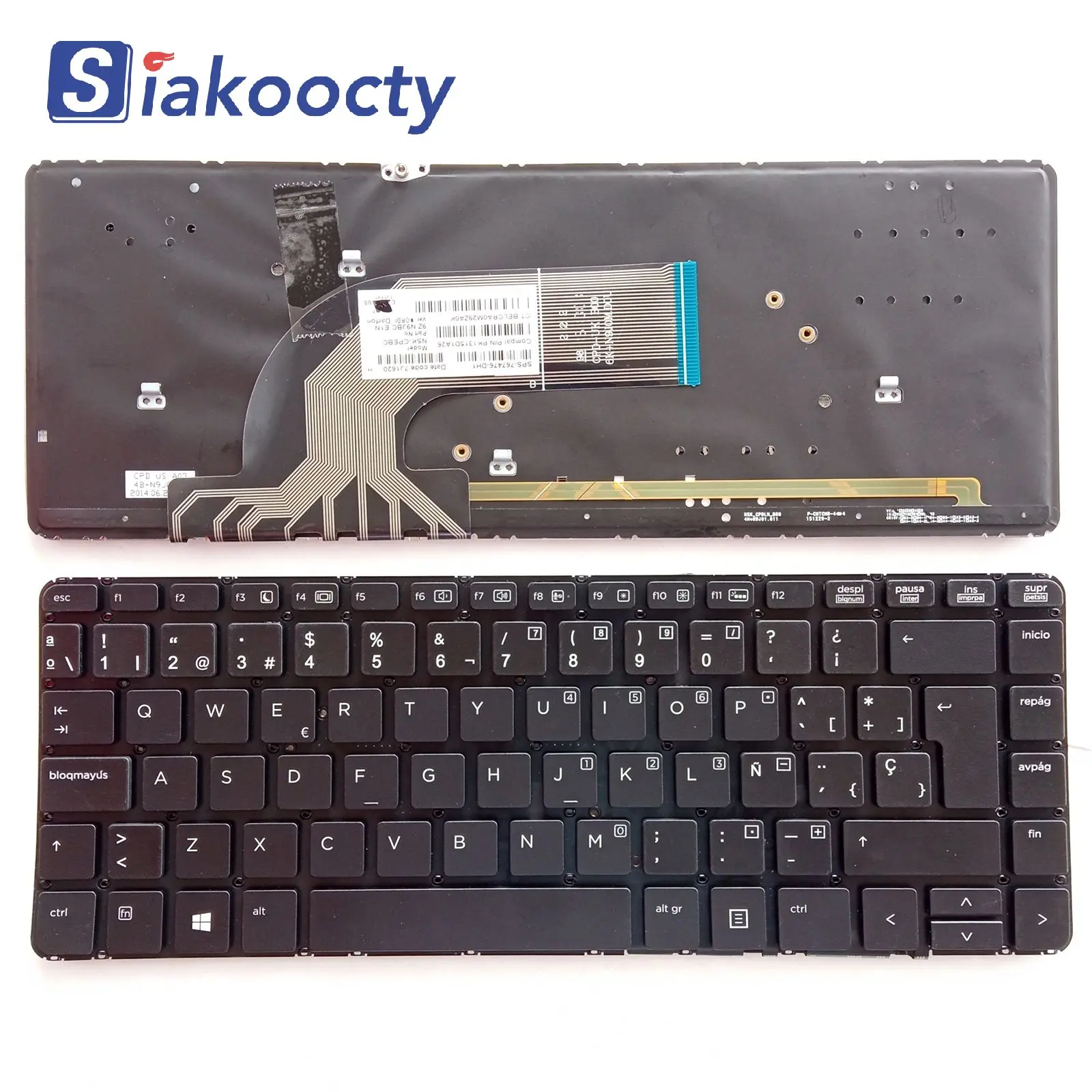 

New users laptop keyboard for HP PROBOOK 440 G0 440 G1 445 G1 Backlit Keyboard Spanish Teclado NO Frame