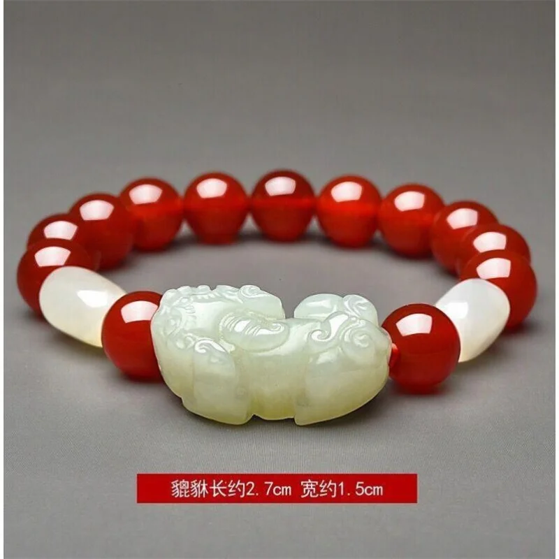 Xinjiang Hetian White Jade Pi Xiu Bracelet Support Re-Inspection