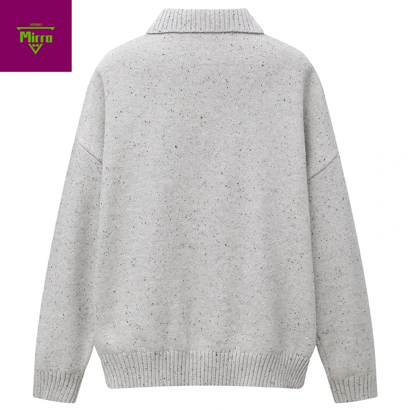 เสื้อสเวตเตอร์ลายการ์ตูนผู้ชาย สไตล์สตรีทแวร์ ฮาราจูกุ ฮิปฮอป ทรงโอเวอร์ไซส์ เสื้อไหมพรมถัก สวมหัว ลำลอง ทรงหลวม