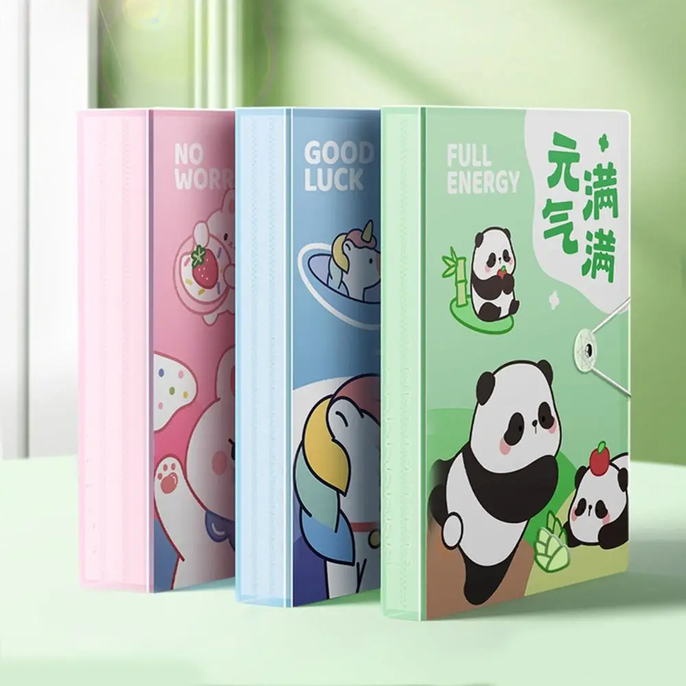 30/40/60 Pockets A4 File Folder Bag Waterproof Large Capacity A4 File Organizer Cartoon Picture Album Document Folder
