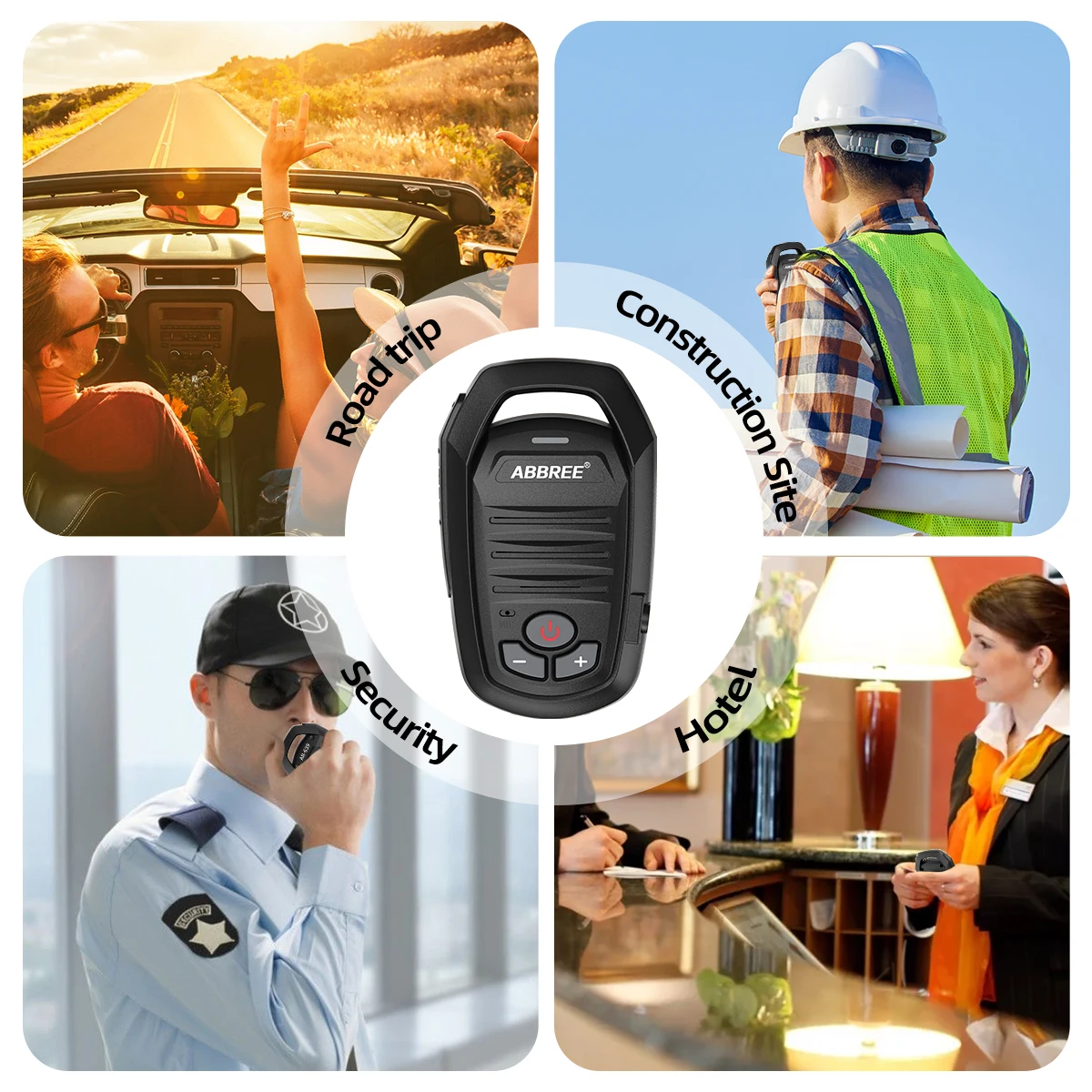 Abbree microfone sem fio bluetooth alto-falante portátil tipo-c para baofeng UV-5R UV-21R UV-32 BF-888S quansheng tk11 walkie talkie