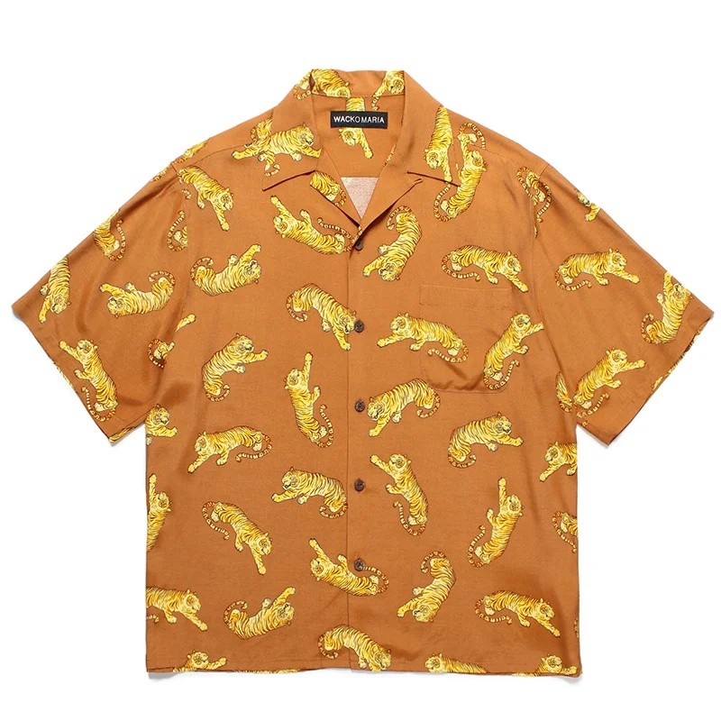 Streetwear Summer New Multicolour WACKO MARIA Hawaii Trendy Mens Womens Casual Loose Holiday High-end Short Sleeve Shirt