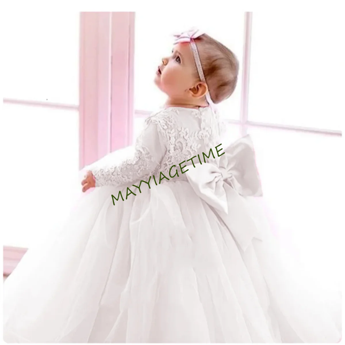 

Flower Girls Dresses Sleeveless First Communion Wedding Birthdays Gowns Bow Prom Party Celebration Princess Costumes