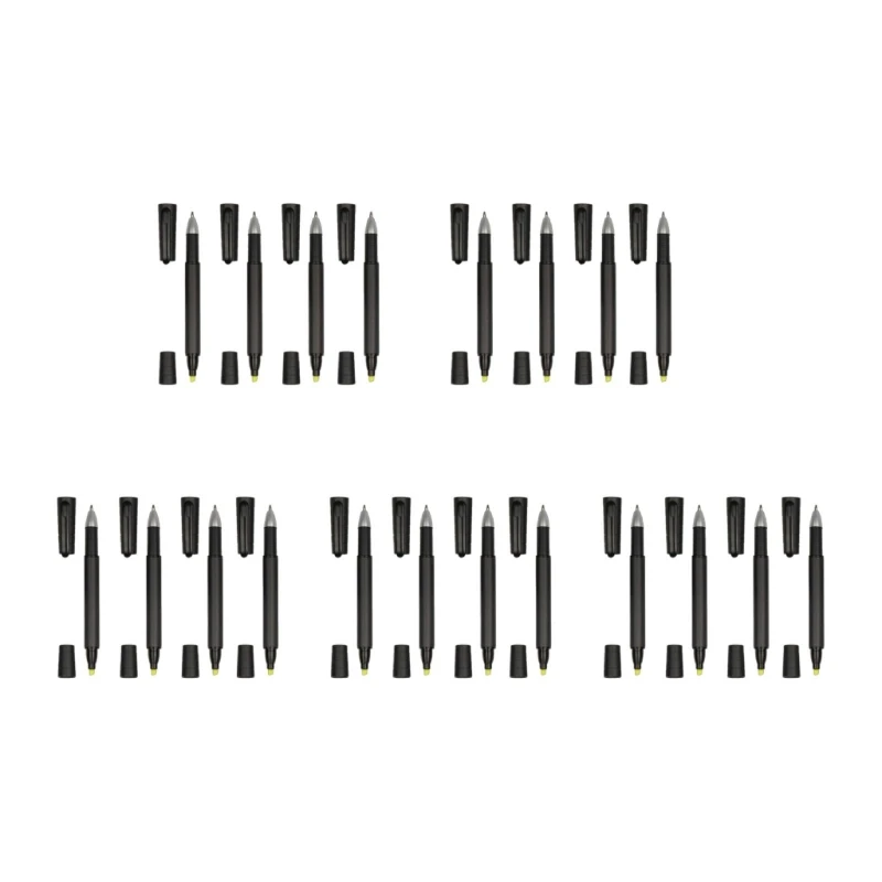 ปากกามาร์กเกอร์เรืองแสงปากกาเจลสีดำ 2-in-1 Dual-ended Highlighter สีดำ Nib สี TIP สำหรับจดบันทึก