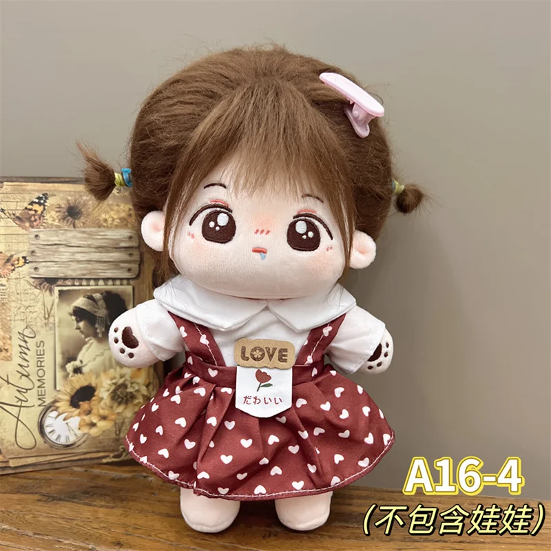 Ubranka dla lalki dla 20cm idola pasujące akcesoria dla lalek pluszowe wypełnione lalek laleczka styl obozowy kombinezon dla koreańskiej Super gwiazda zabawka