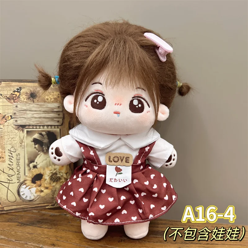 Doll Clothes For 20cm Idol Dolls Accessories Fit Plush Stuffed Cotton Doll'S Lolita Campus Style Suit For Korea Super Star Toy