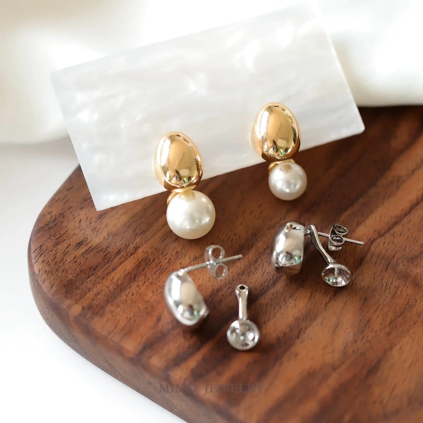 

Медные позолоченные основы для серег в форме золотых бобов, полые, для самостоятельного изготовления серег, фурнитура для ювелирных изделий