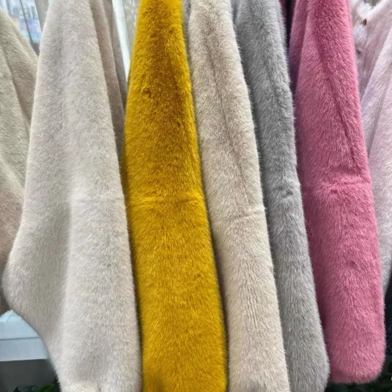 Women's Models Fairy Winter Fall Faux Fur V-neck Senior Simple Loose Leisure Comfortable Brand New Elements Harajuku Versatile