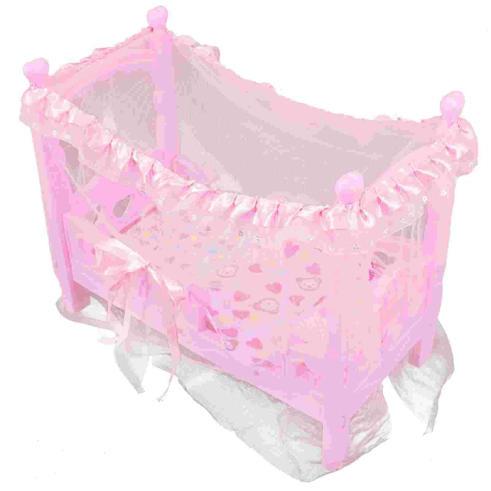 Princess Bed Toy Mini Girls Kids Pretend Play Baby Accessories Model House Furniture