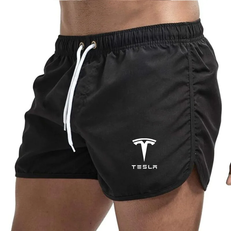 Men's Beach Shorts Bodybuilding Fashion Men Gyms Fitness Sport Shorts Summer Casual Slim Cool Male Quick Dry Board Shorts Trunks