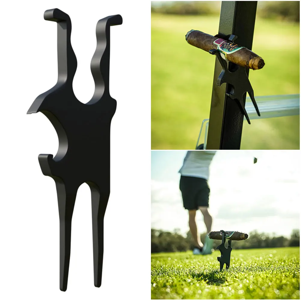 

Golf Multi-Tool Magnetic Cigar Holder Beer Shotgun and Divot Tool Magnetic Golf Cart Cigar Holder Clip Gifts for Golfers