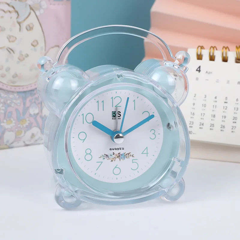 

Simple fashion crystal alarm clock mute Scan transparent alarm clock bed mute