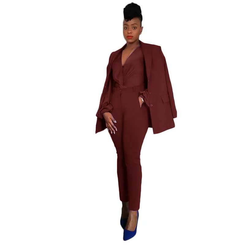 Women\'s Two-piece Suit Women\'s Business Suit Royal Blue Elegant Office Women\'s Work Formal Pants Suit for Women