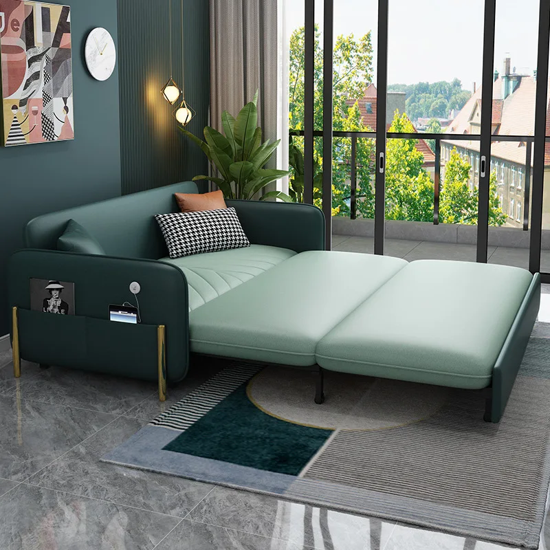 Technology cloth, dual-use, sofa, bed with storage, living room, double, small apartment, multi-function