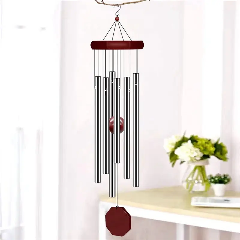 ABLK 4 Pack Pgzsymemorial Wind Chimes Outdoor Large Deep Tone, Elegant Sympathy Wind-Chime Personalized With 6 Tuned Tubes