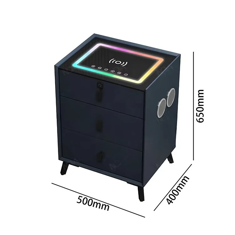 Modern Smart Bedside Table Wooden Multifunctional Bedroom Bedside Table