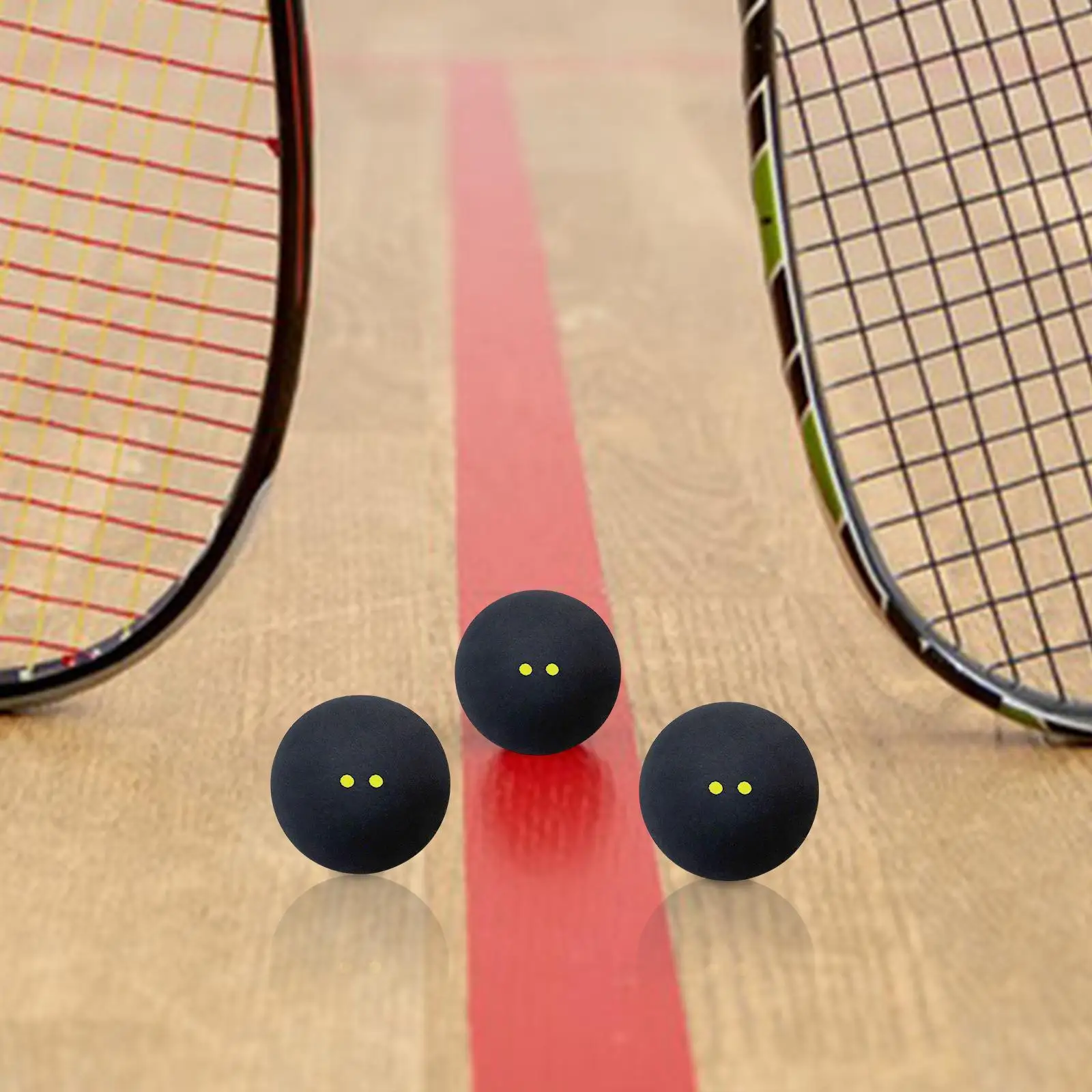 3 Stück Double Yellow Dot Squashbälle Gummi Erwachsene Ausrüstung Tragbare Trainings-Squashbälle für Spiele Club Sport Squashschlägerbälle