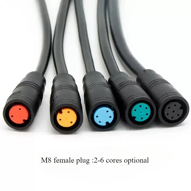 1set 8mm M8 2 3 4 5  Pin male female Julet Electric bike Butt Plug Connector waterproof Scooter Brake Cable Pluger Signal Sensor