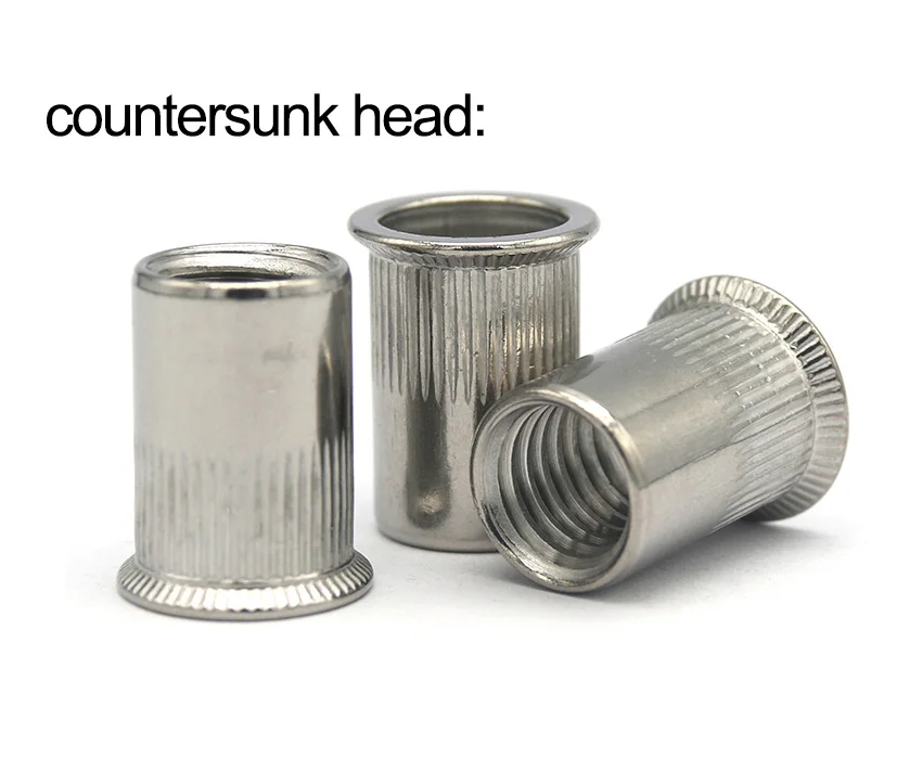 10/20 Stück Edelstahl Nietmuttern Senkkopf Flachkopf Set Muttern Einsatzmutter Gewinde M3 M4 M5 M6 M8 M10 Nietmuttern – Detail 7