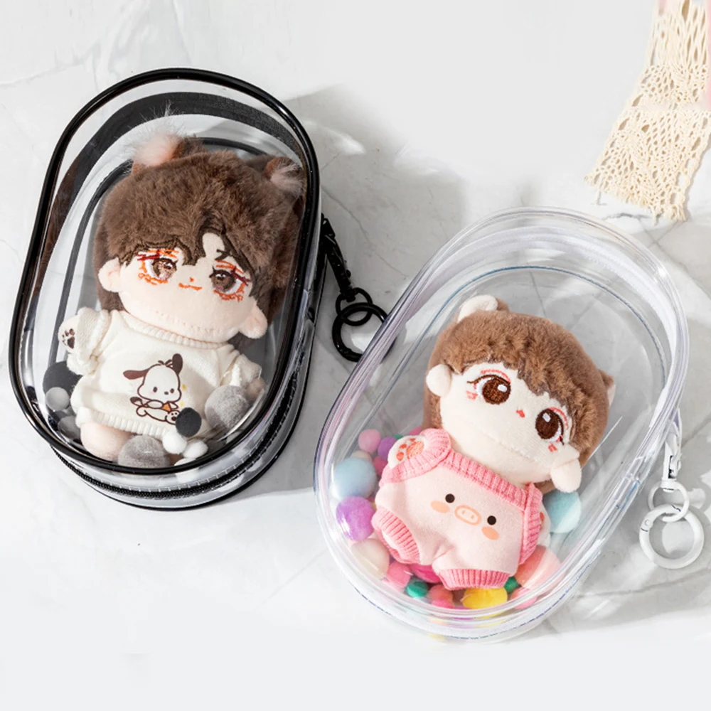 10/15cm Plush Doll Out Bag PVC Transparent Cotton Doll Transparent Display Pouch Clear Storage Case For Anime Cartoon Dolls New