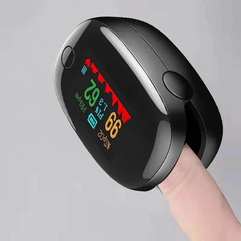 Finger Clip Heart Rate Meter Measure Fingertip Oximetry PI Value Monitor Pulse Black Gem Oximeter Heart Rate Monitor Portable