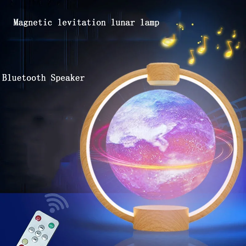 Bluetooth Sound Small Night Light Magnetic Levitation Moon Light Atmosphere Light Home Decoration Sound Rotation Lunar Sound