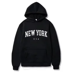 New men women's New York American City Hoodie fashion letter printed graphic sweatshirt loose casual Harajuku hoodie sportswear