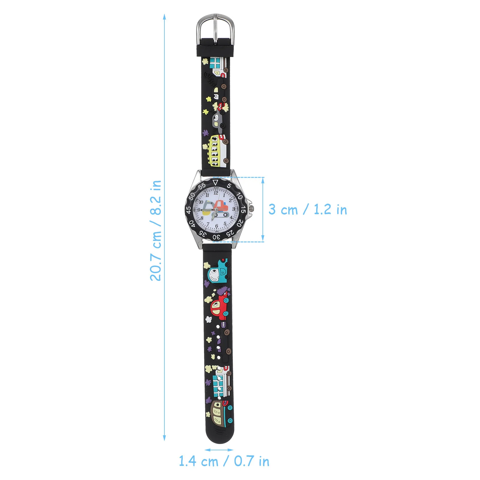 Silicone For Big Dial Clear Number Quartz Watch Durable Cartoon Student Time Learning Watch