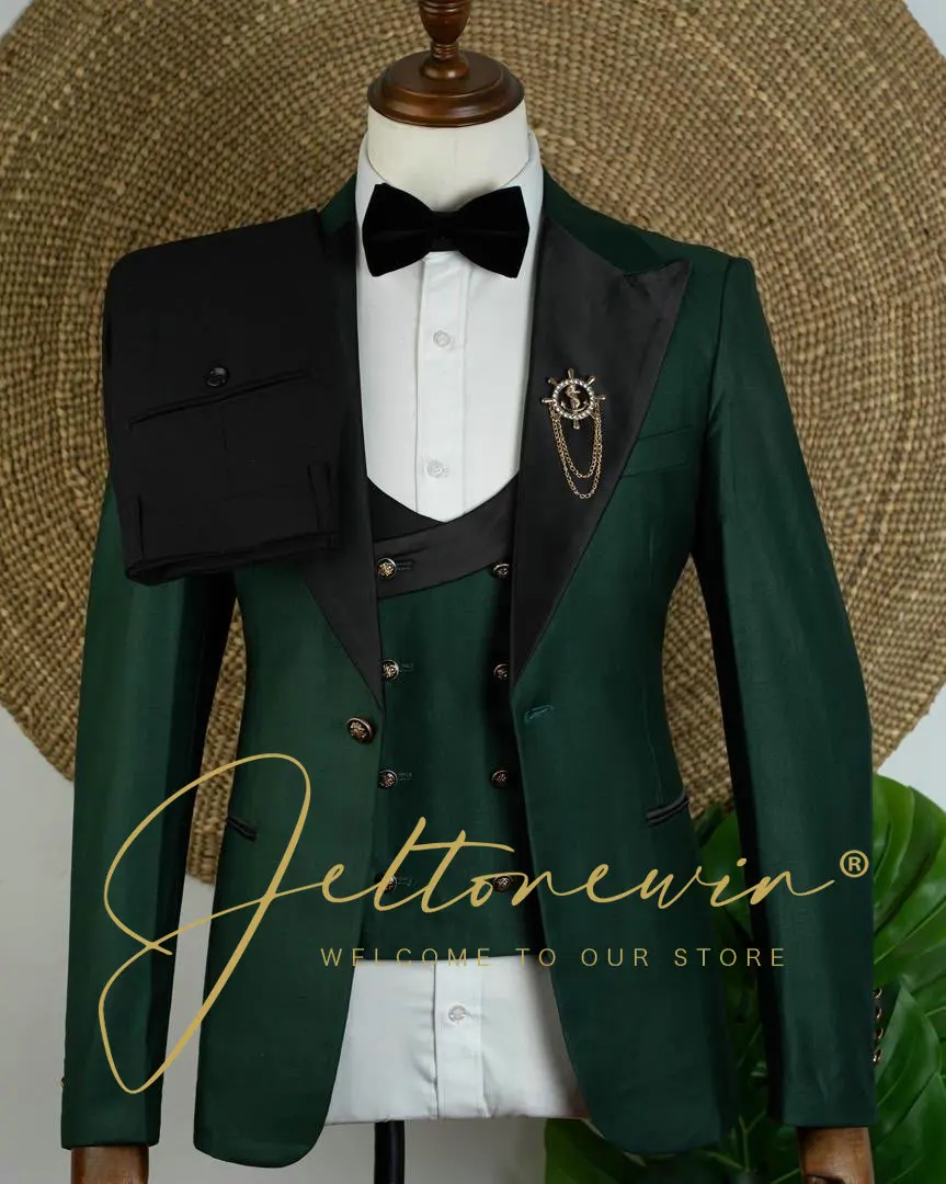 

3 Piece Suit For Man Wedding Formal Elegant Trajes Para Hombre Tailor Made Color Designs Male Blazer Set Jacket Vest Pant